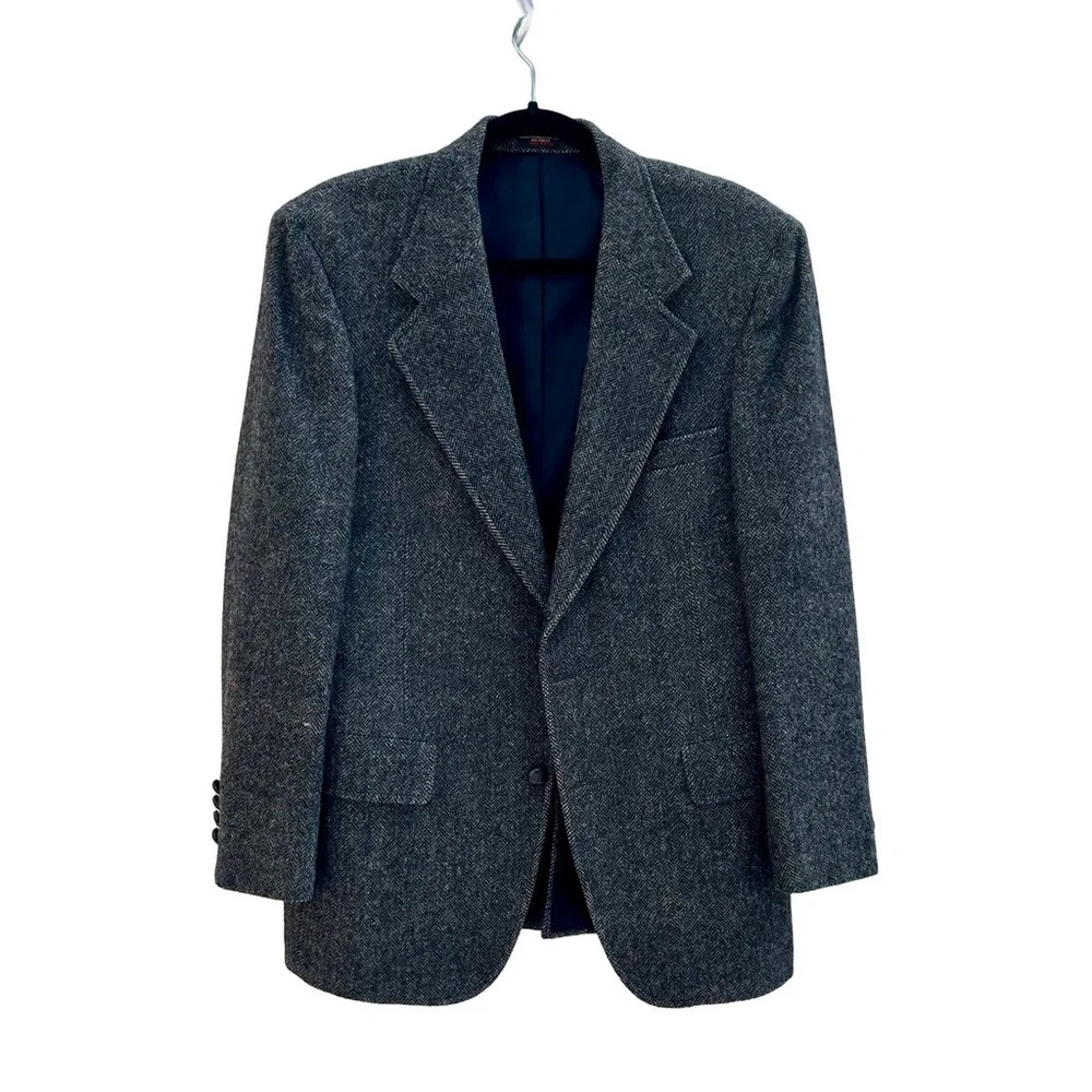 Patrick James Grey Mens Blazer Academia